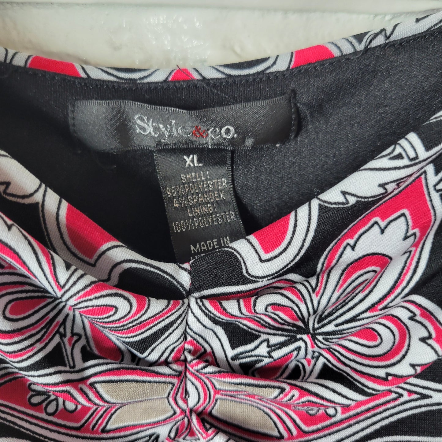 Style & Co XL Sundress Maxi Shift Geometric Floral Sleeveless VNeck Bra FLO176XE
