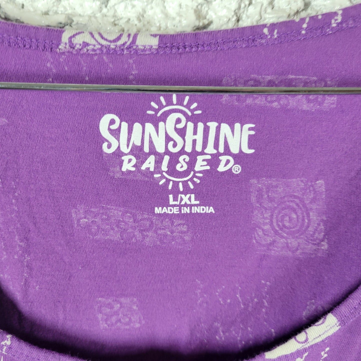 Sunshine Raised Ocean City Purple Fish Sea Life L/XL Dress Coverup PUR41E