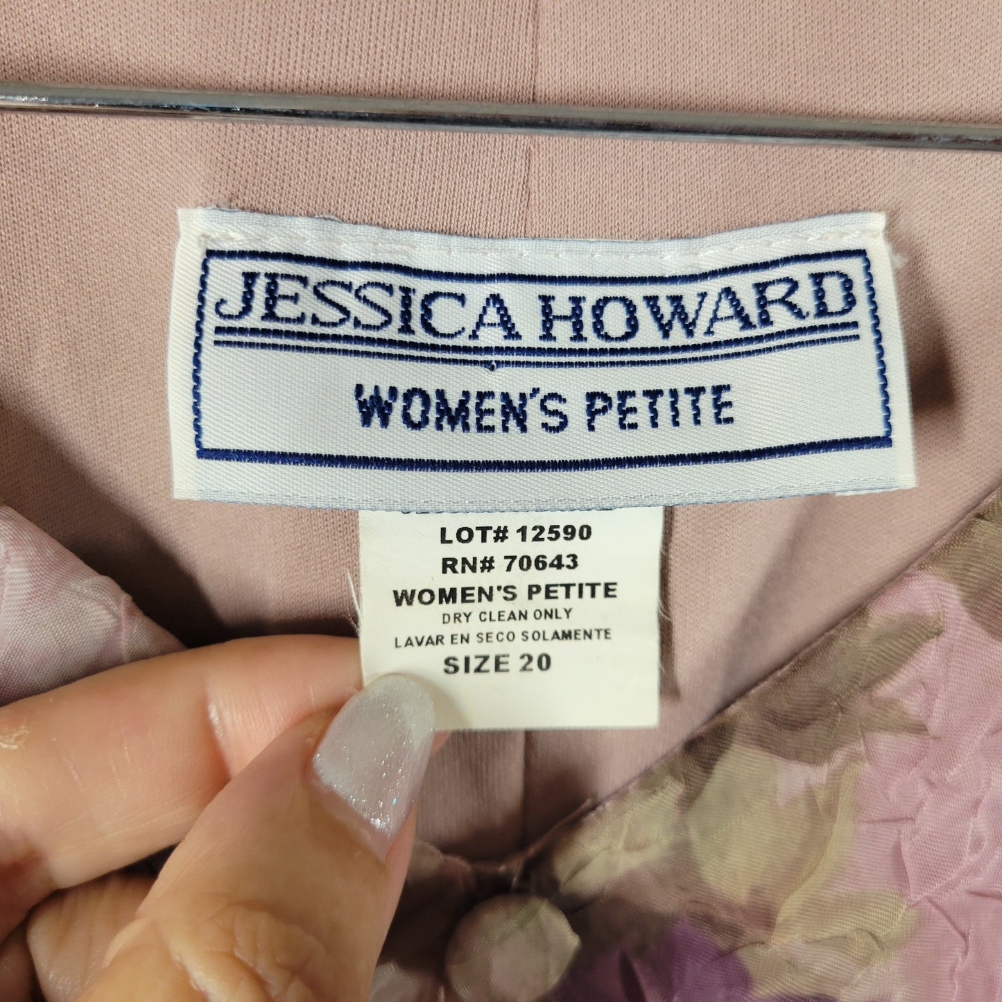 Jessica Howard Purple Green Floral Chiffon Midi Shirt Dress 20P Petite FLO59E