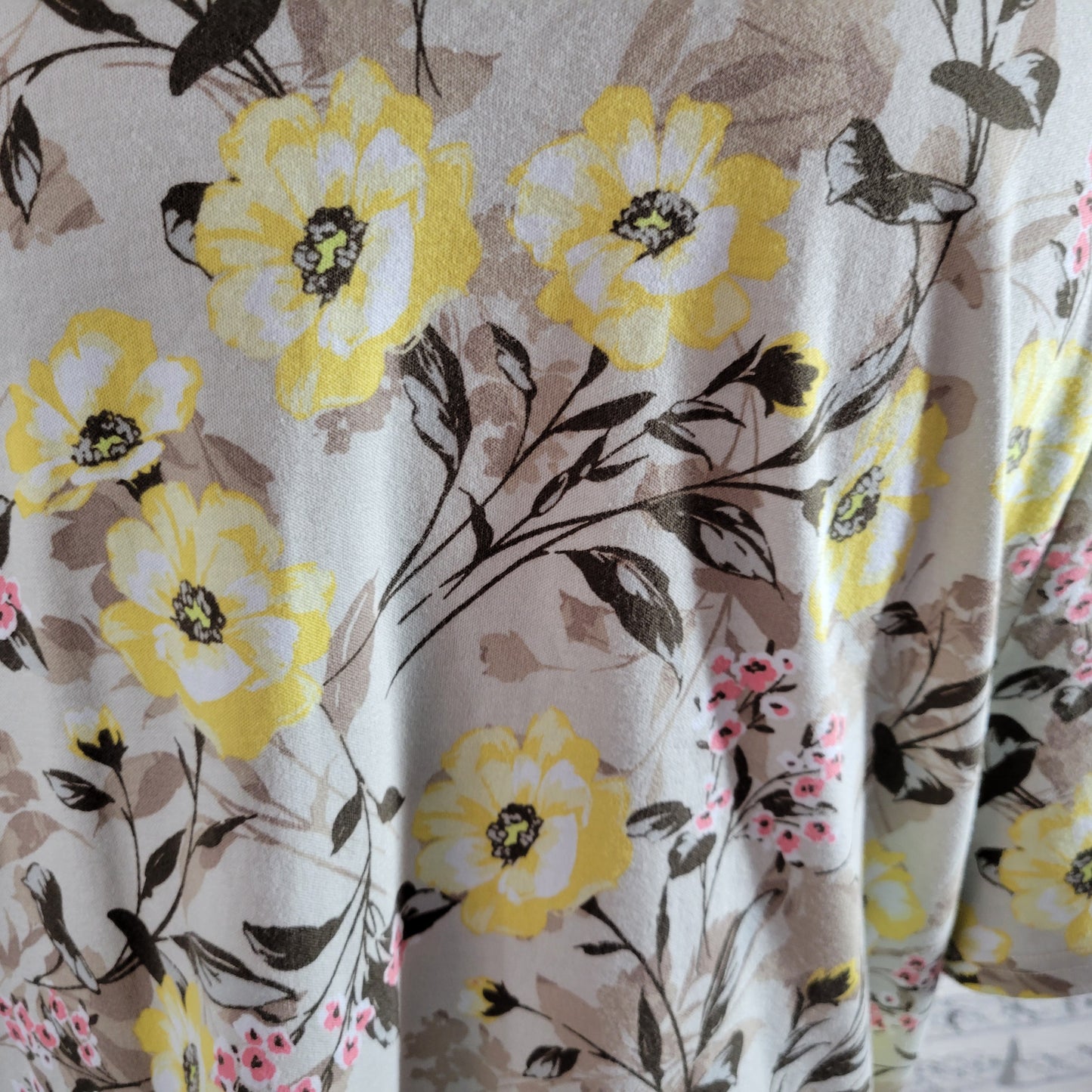Croft & Barrow Classic Womens Tee 2X Floral 100% Cotton Crew Neck FLO221E