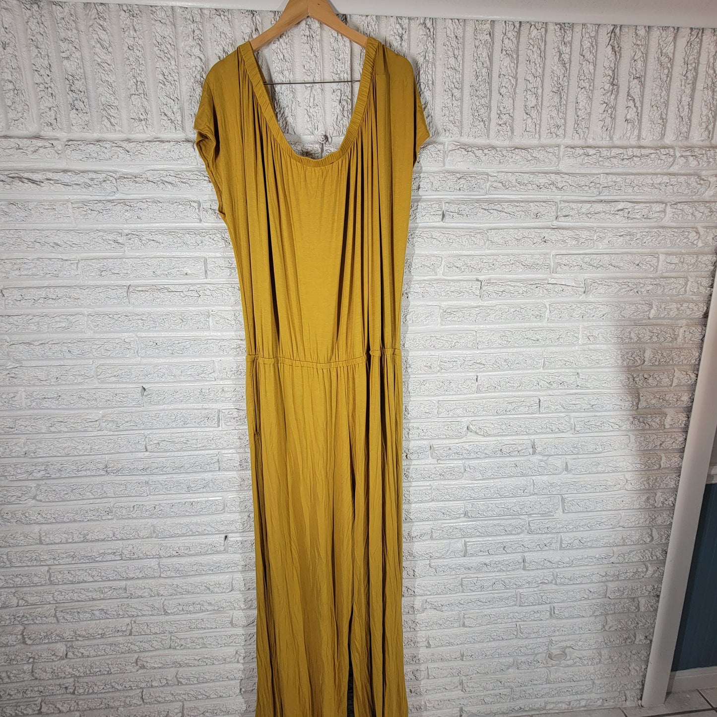 Ashley Stewart Jumpsuit Womens 30 32 Tall Gold Sleeveless Pockets SWE137E