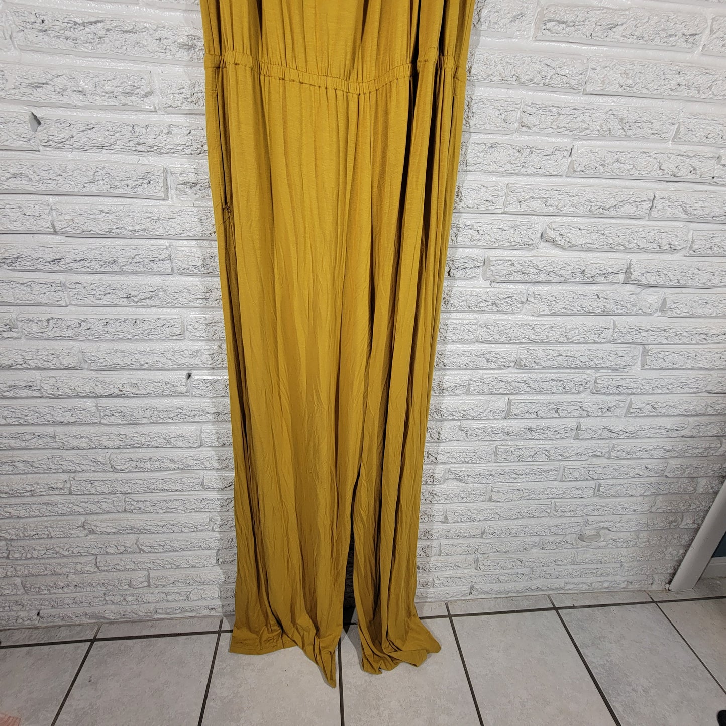 Ashley Stewart Jumpsuit Womens 30 32 Tall Gold Sleeveless Pockets SWE137E