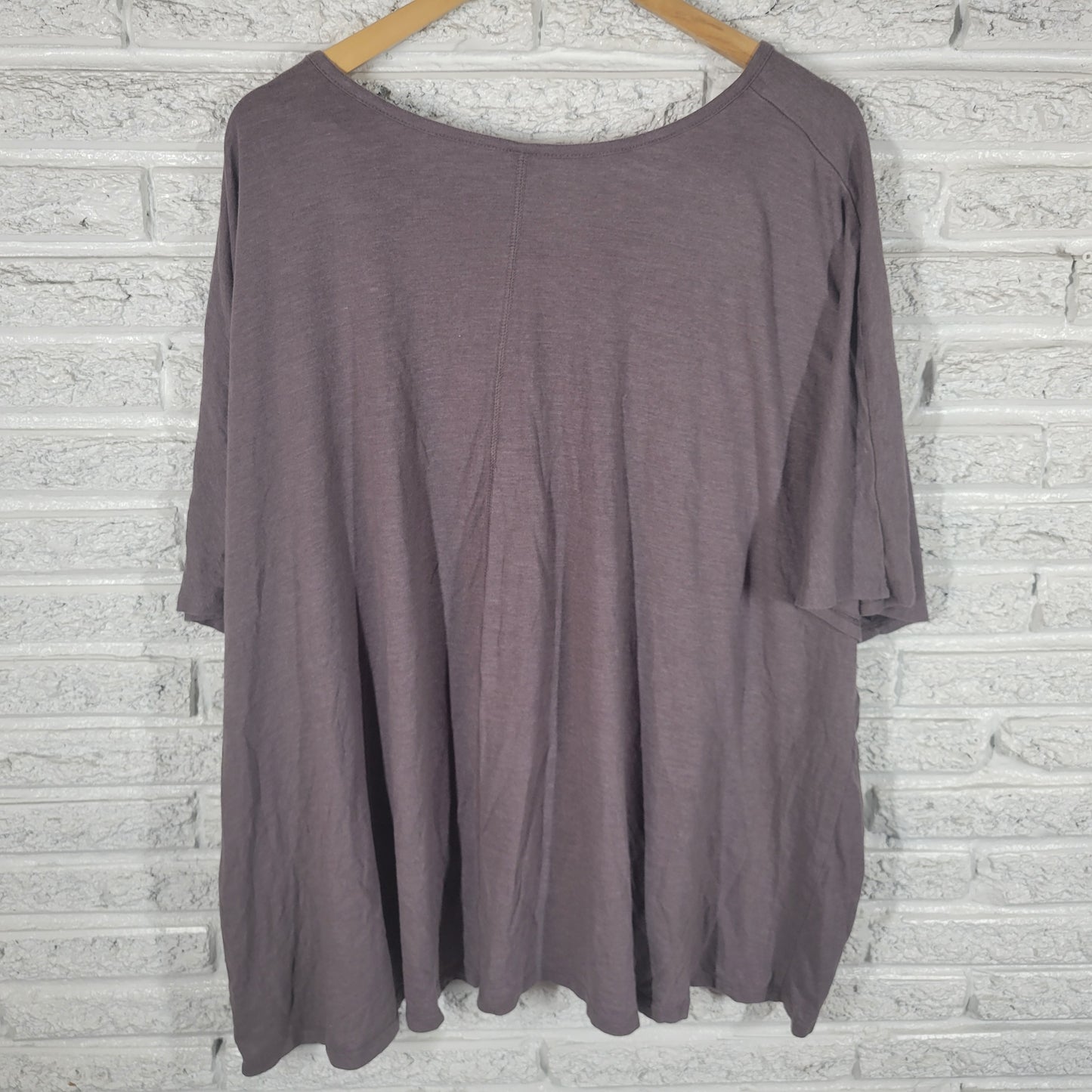 Cacique Pajama Top 26/28 Gray Cotton Blend Monday Plus Sleep Embroidered B5E