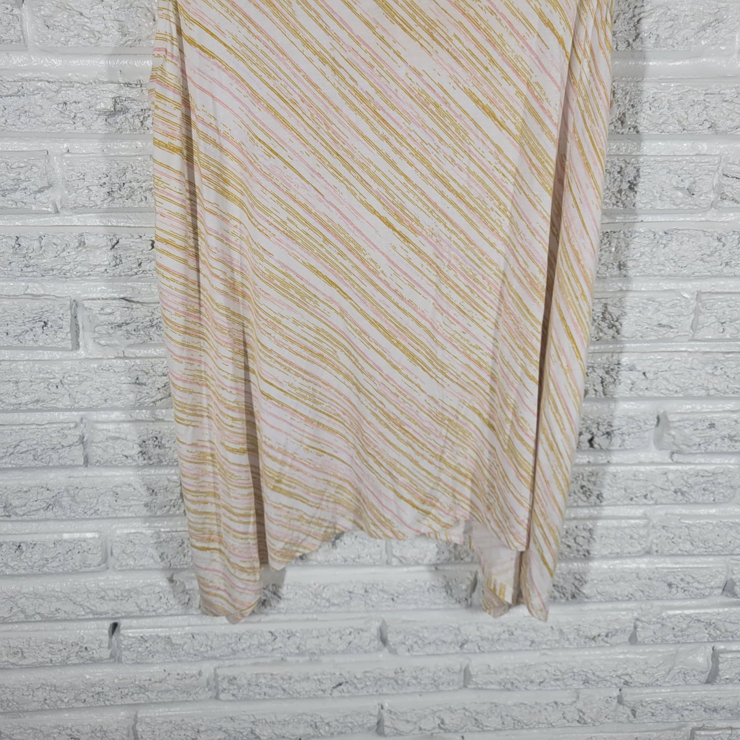 Apt 9 Women Tank Top XL Pink Gold Stripe Pullover Sleeveless Summer STR139E