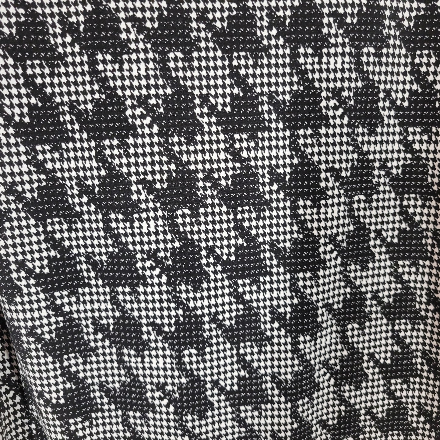 Lane Bryant Top Womens 18 20 Black White Houndstooth Boat Neck GEO128E