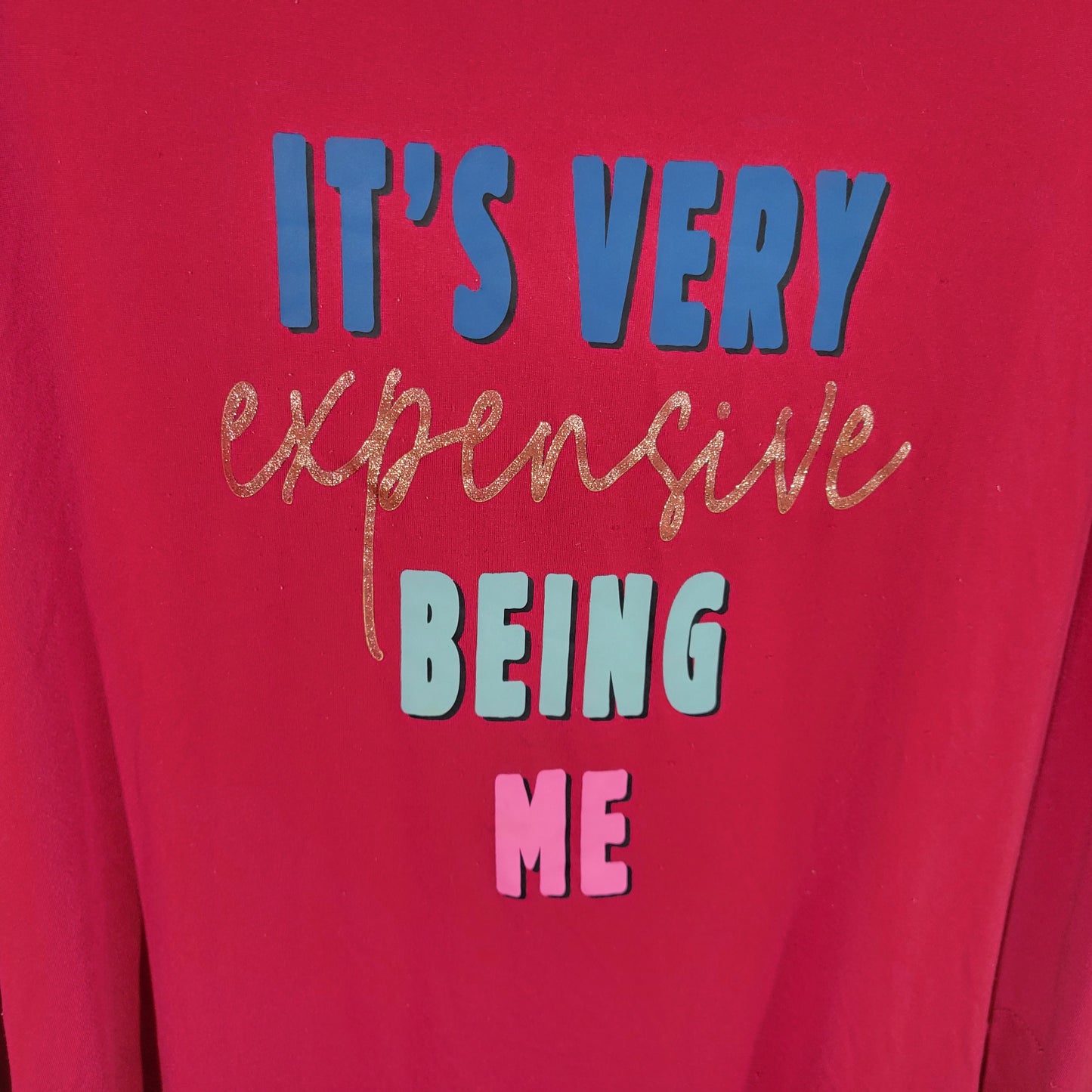 Secret Treasures Pajama Top Womens 2X 3X Plus Pink Glitter NOV137E