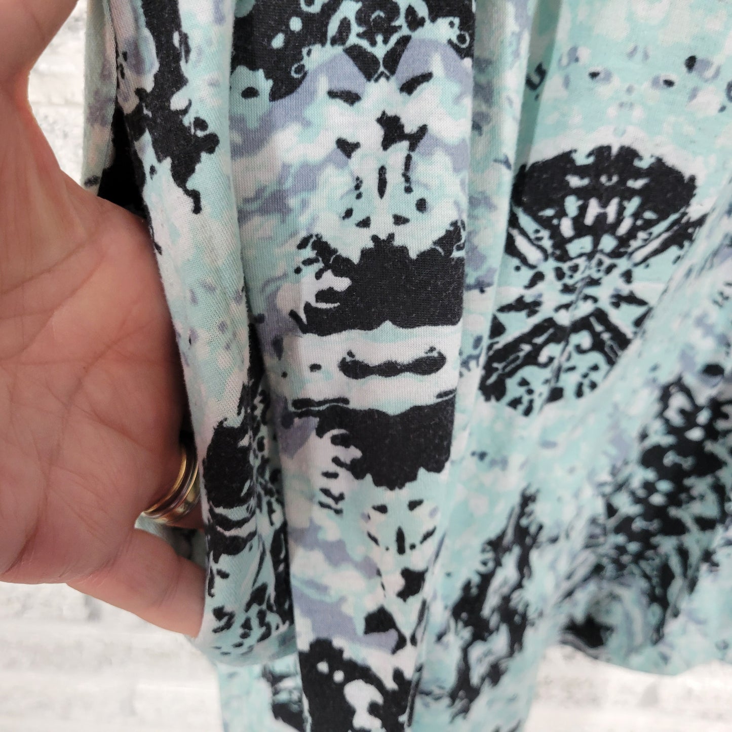 Bobbie Brooks Tunic Women 2X Blue Black Tie Dye V-Neck Sleeveless Casual A14E