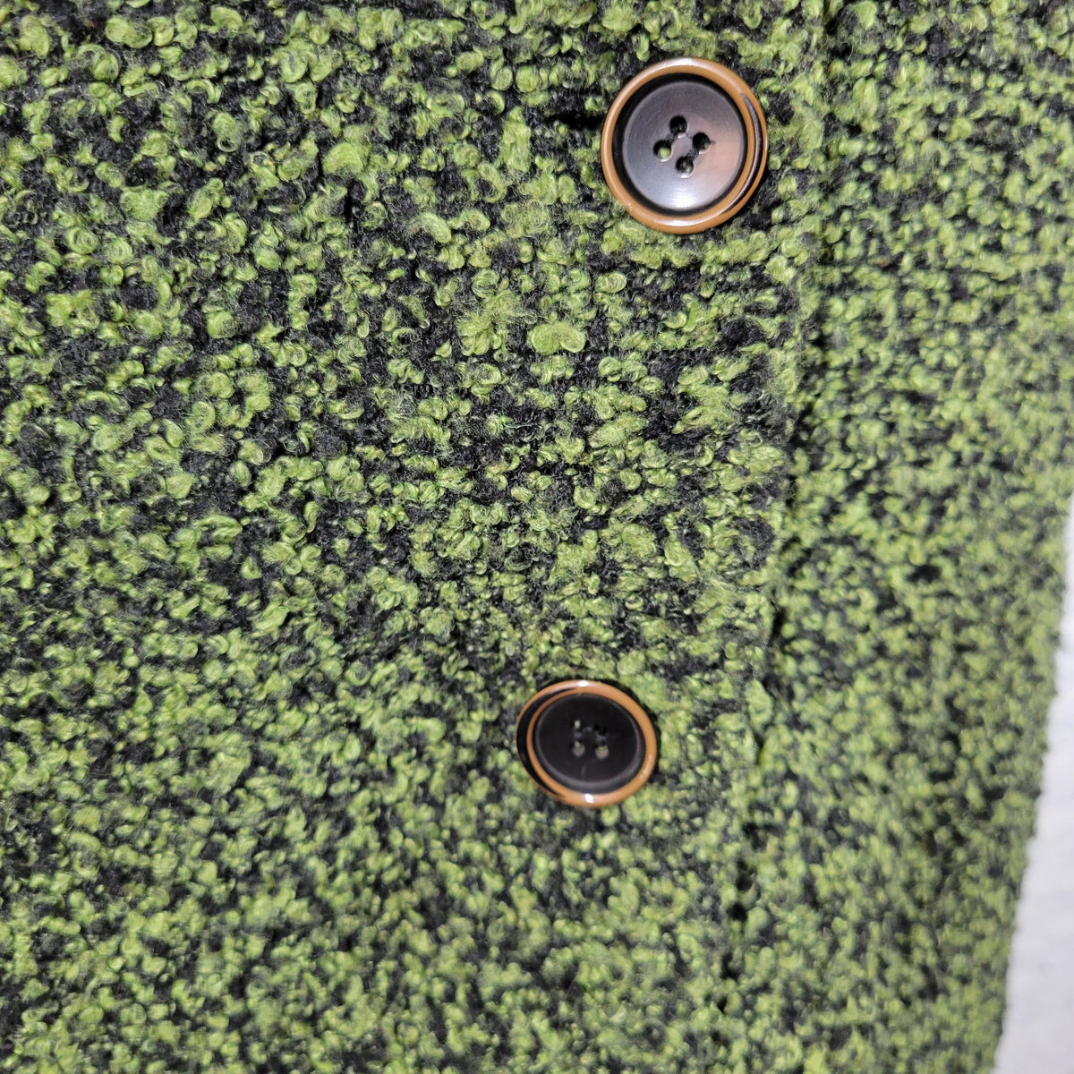 Dress Barn Cardigan Sweater Womens 1X Green Black Chunky Knit Collared SWE133E
