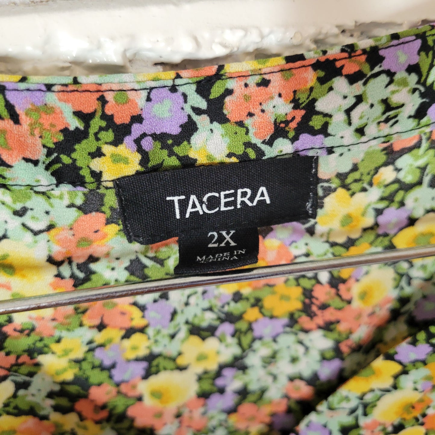 Tacera Womens Tunic Blouse 2X Floral V-Neck Sleeveless Lightweight FLO164E