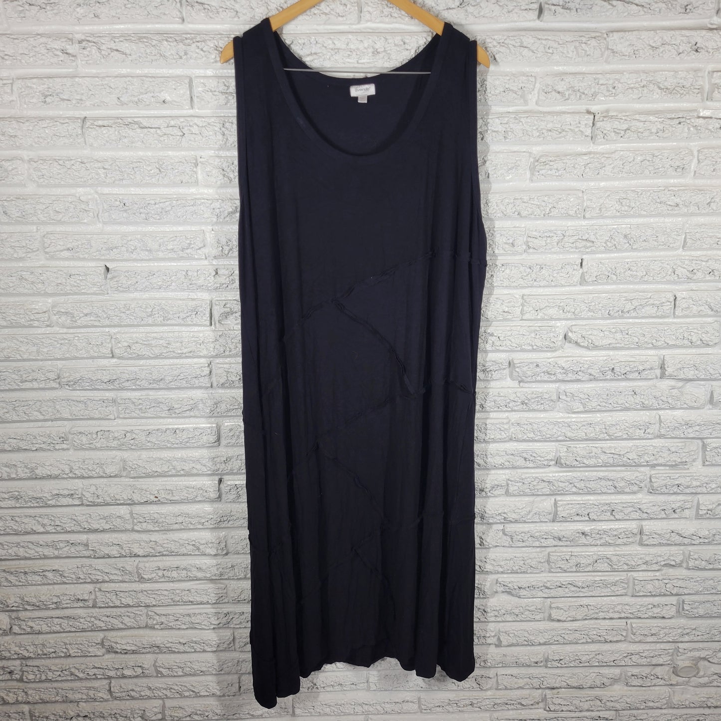 Avenue Womens Tank Midi Dress 30 32 Black Pintuck Sleeveless Rayon BLA89E