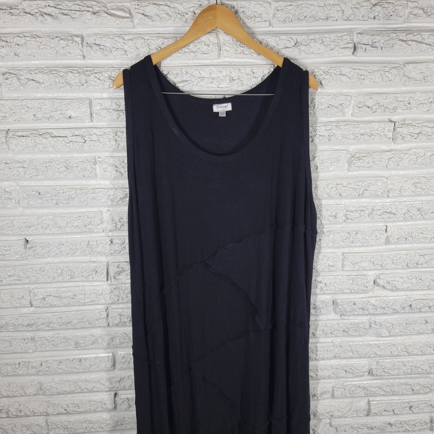Avenue Womens Tank Midi Dress 30 32 Black Pintuck Sleeveless Rayon BLA89E