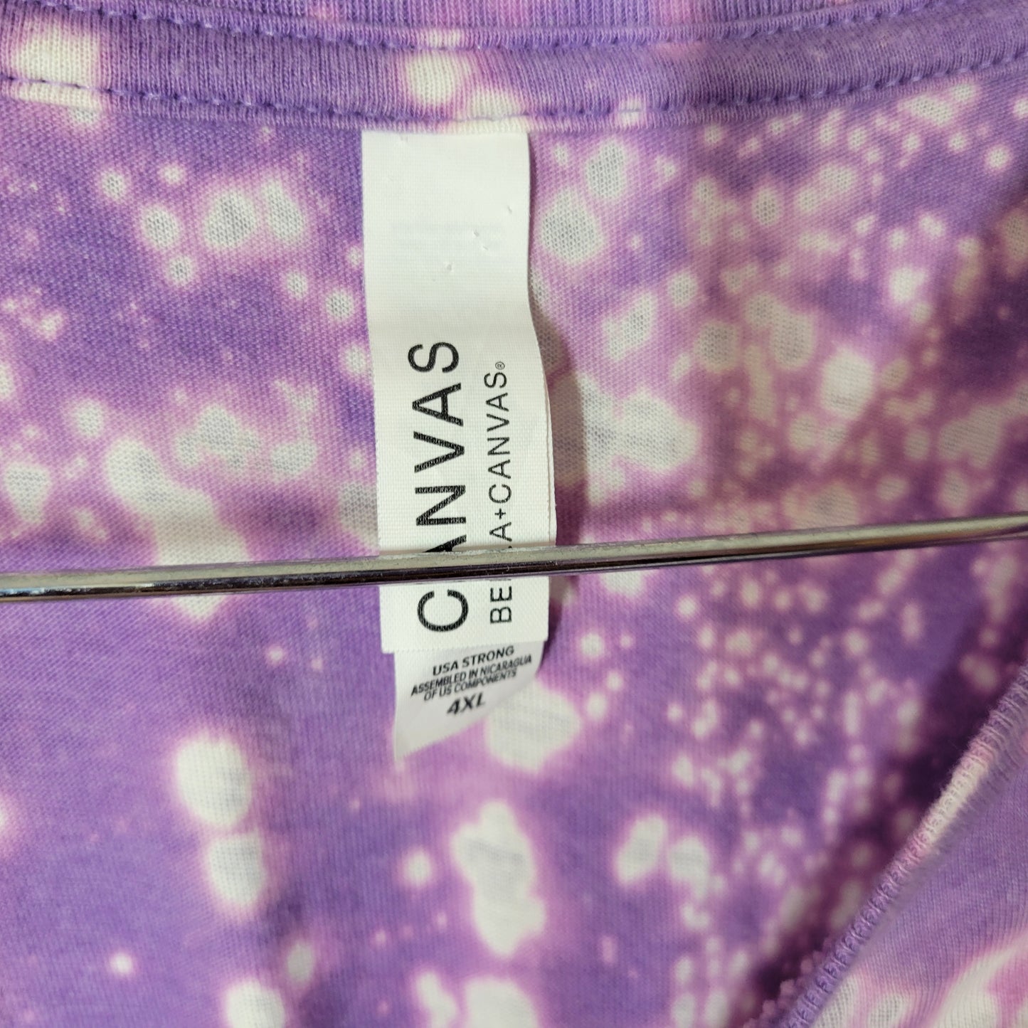 Bella Canvas 4XL T-Shirt Purple Bleached Graphic Tee Loads Of Love NOV95E