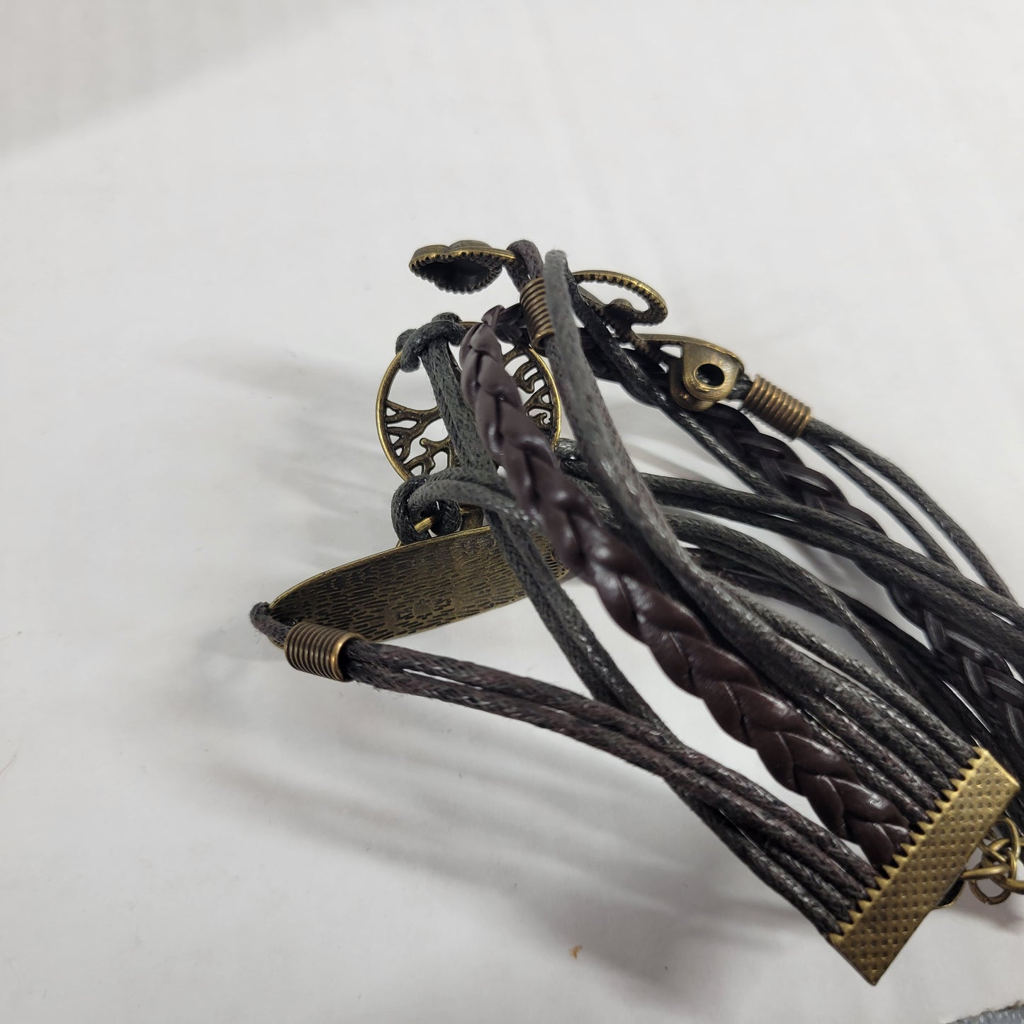 Braided Leather Cord Wrap Bracelet Treble Clef Skull Tree of Life Believe B19E