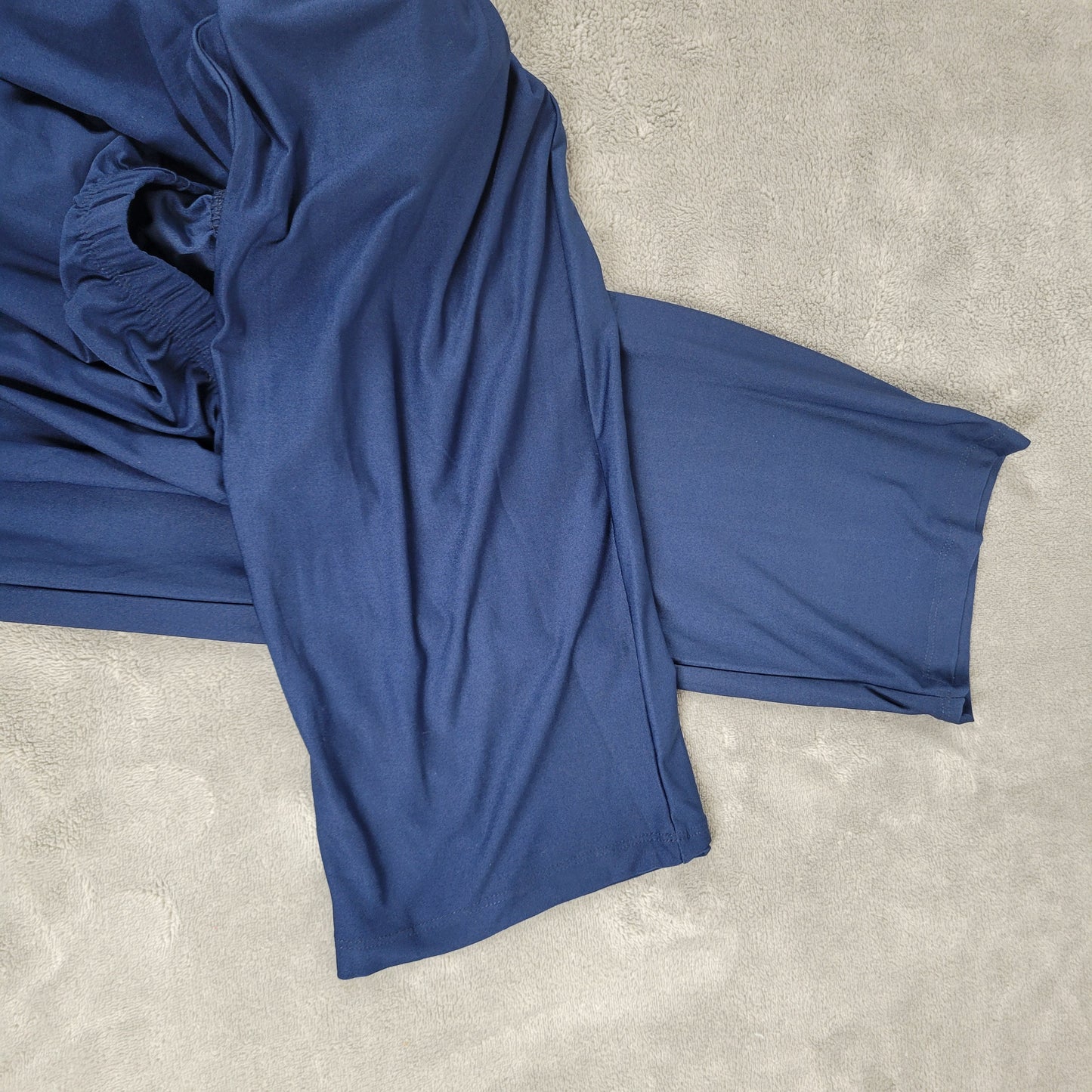 Slinky Brand 1X Blue Pants Straight Leg Elastic Waist Pull On Dress Pants BLU77E