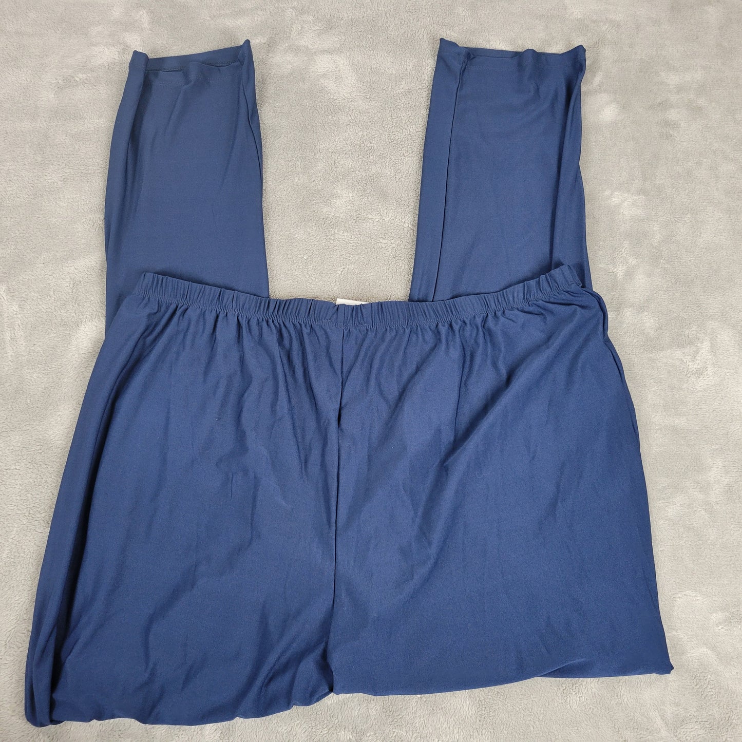 Slinky Brand 1X Blue Pants Straight Leg Elastic Waist Pull On Dress Pants BLU77E