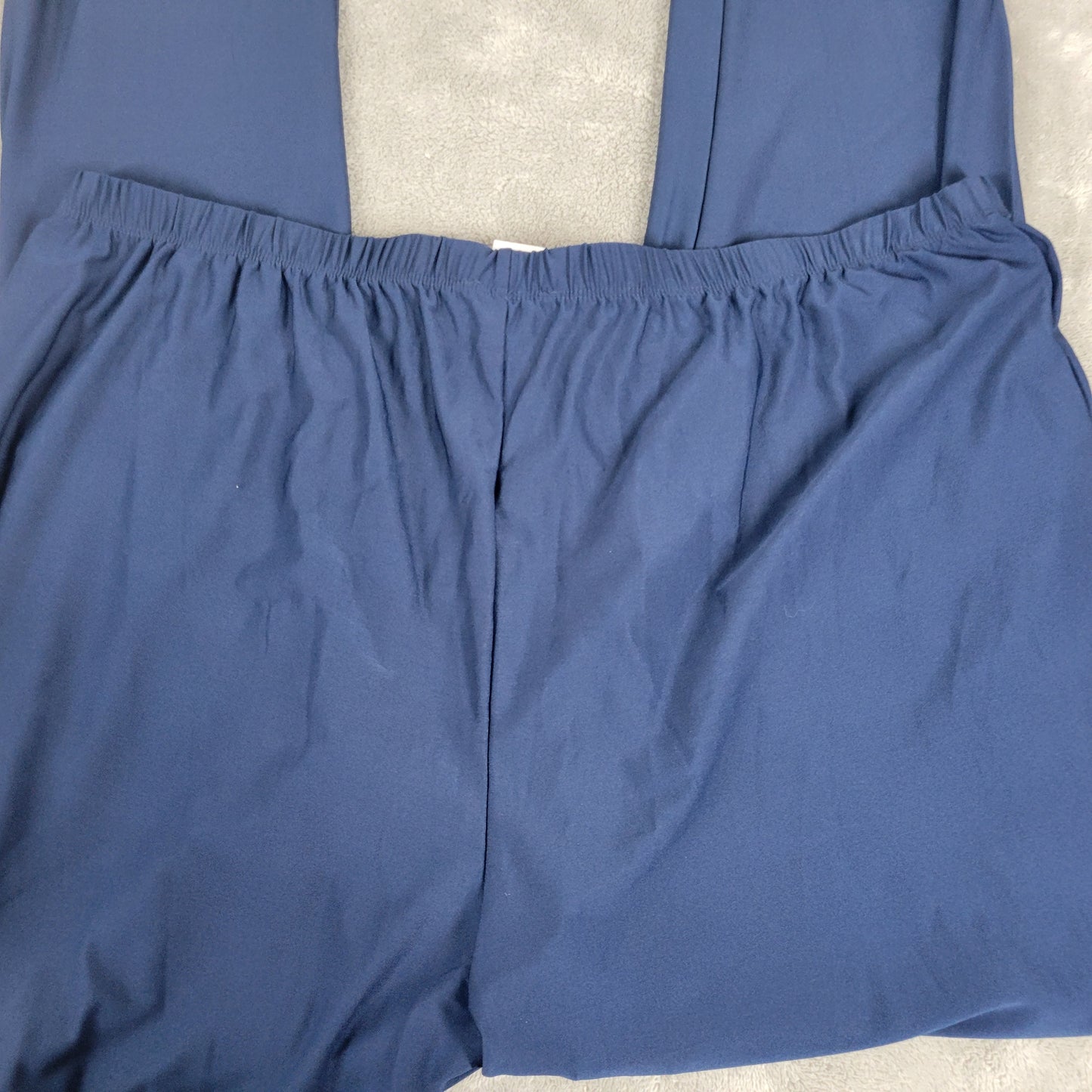 Slinky Brand 1X Blue Pants Straight Leg Elastic Waist Pull On Dress Pants BLU77E