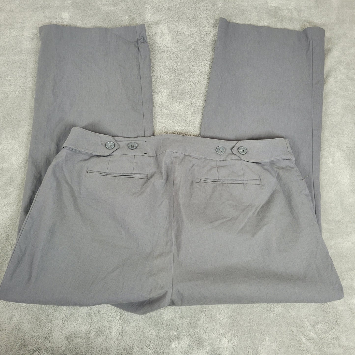 Lane Bryant 20P Gray Dress Pants Straight Leg Stretch Zip 36W 27L Petite GRA50E