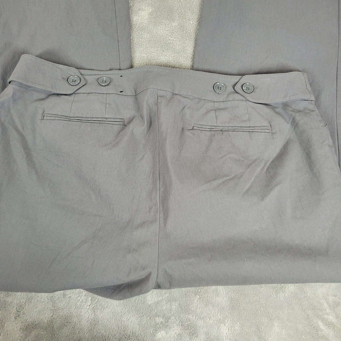 Lane Bryant 20P Gray Dress Pants Straight Leg Stretch Zip 36W 27L Petite GRA50E