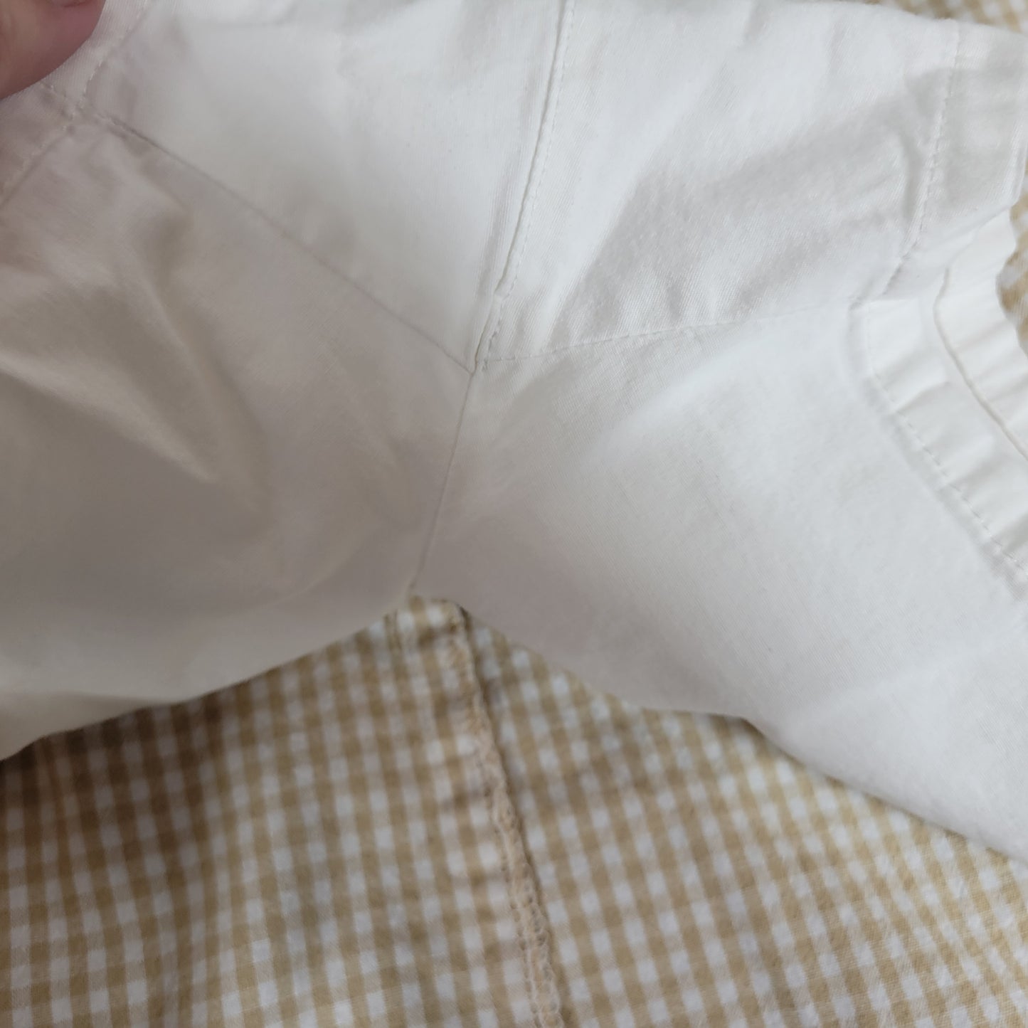 White Stag Skort 18W Beige White Plaid Cotton Zip Pockets Plus Short PLA14E