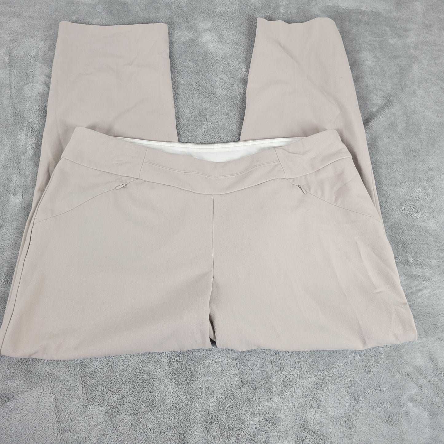 Investments II Womens 16WS Dress Pants Beige Straight Leg Petite Pockets B8E