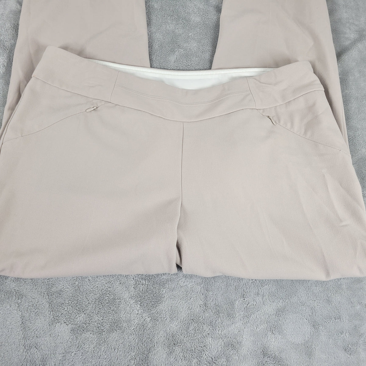 Investments II Womens 16WS Dress Pants Beige Straight Leg Petite Pockets B8E