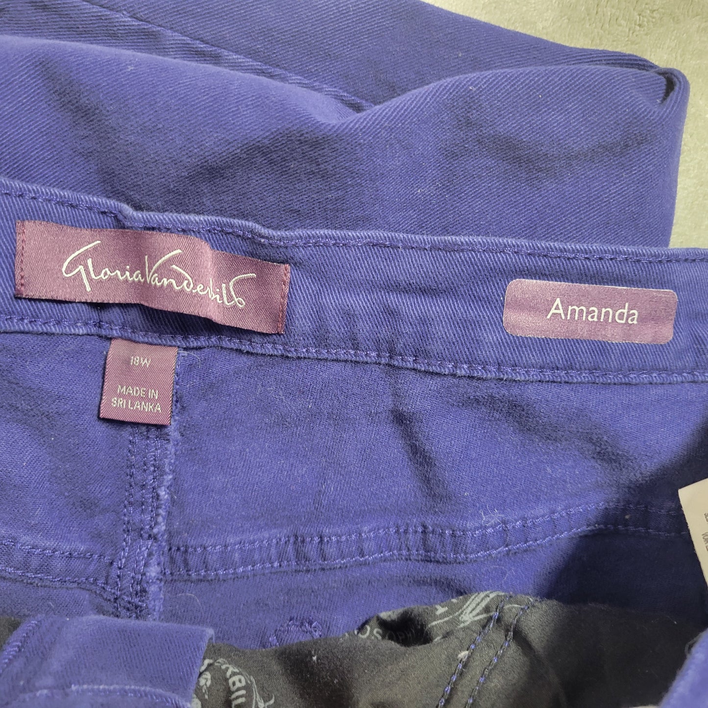 Gloria Vanderbilt Amanda Jeans 18W Blue Straight Leg Stretch Elastic Waist SL84E