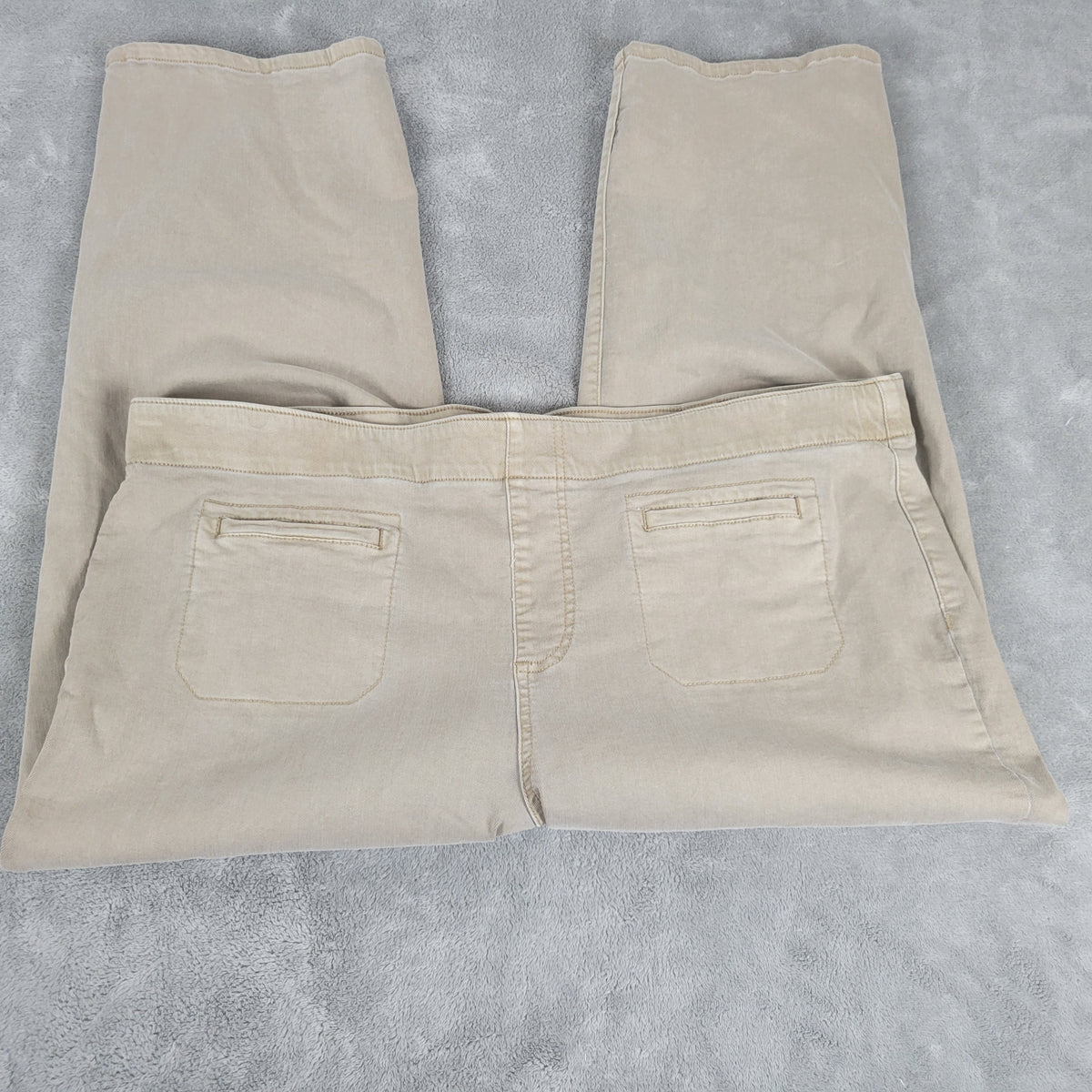 Westbound Womens 18W Capri Pants Tan Pull On Denim Elastic Waist Stretch CAP16E