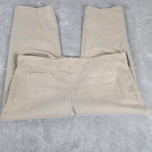 Westbound Womens 18W Capri Pants Tan Pull On Denim Elastic Waist Stretch CAP16E