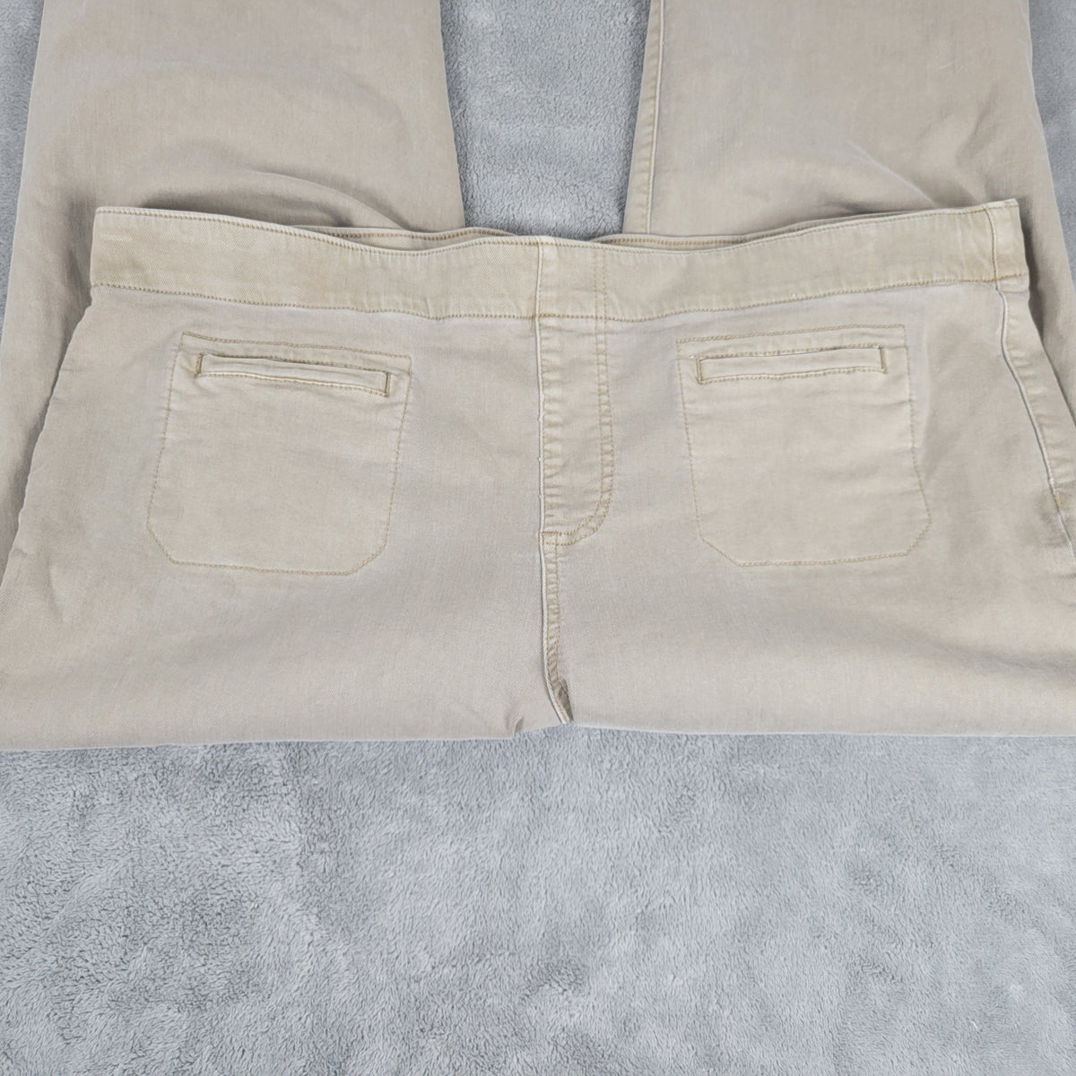 Westbound Womens 18W Capri Pants Tan Pull On Denim Elastic Waist Stretch CAP16E