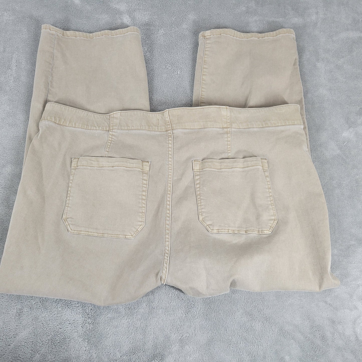 Westbound Womens 18W Capri Pants Tan Pull On Denim Elastic Waist Stretch CAP16E