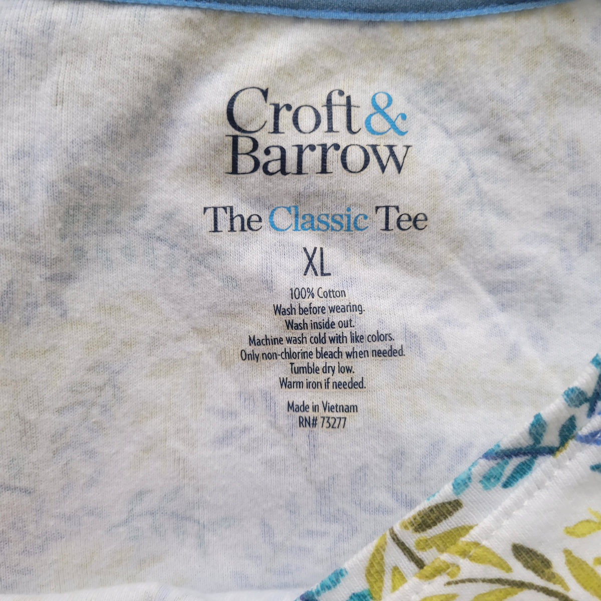 Croft & Barrow Womens XL Top Cotton Floral Short Sleeve T Shirt Casual FLO244E