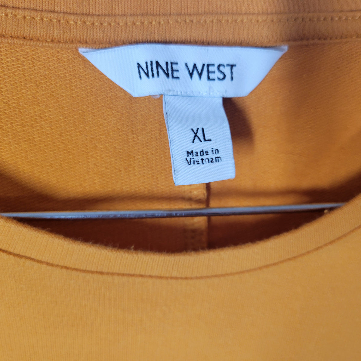 Nine West Gold Mini Dress XL Sleeveless Crew Neck Solid Cotton Blend YEL10E