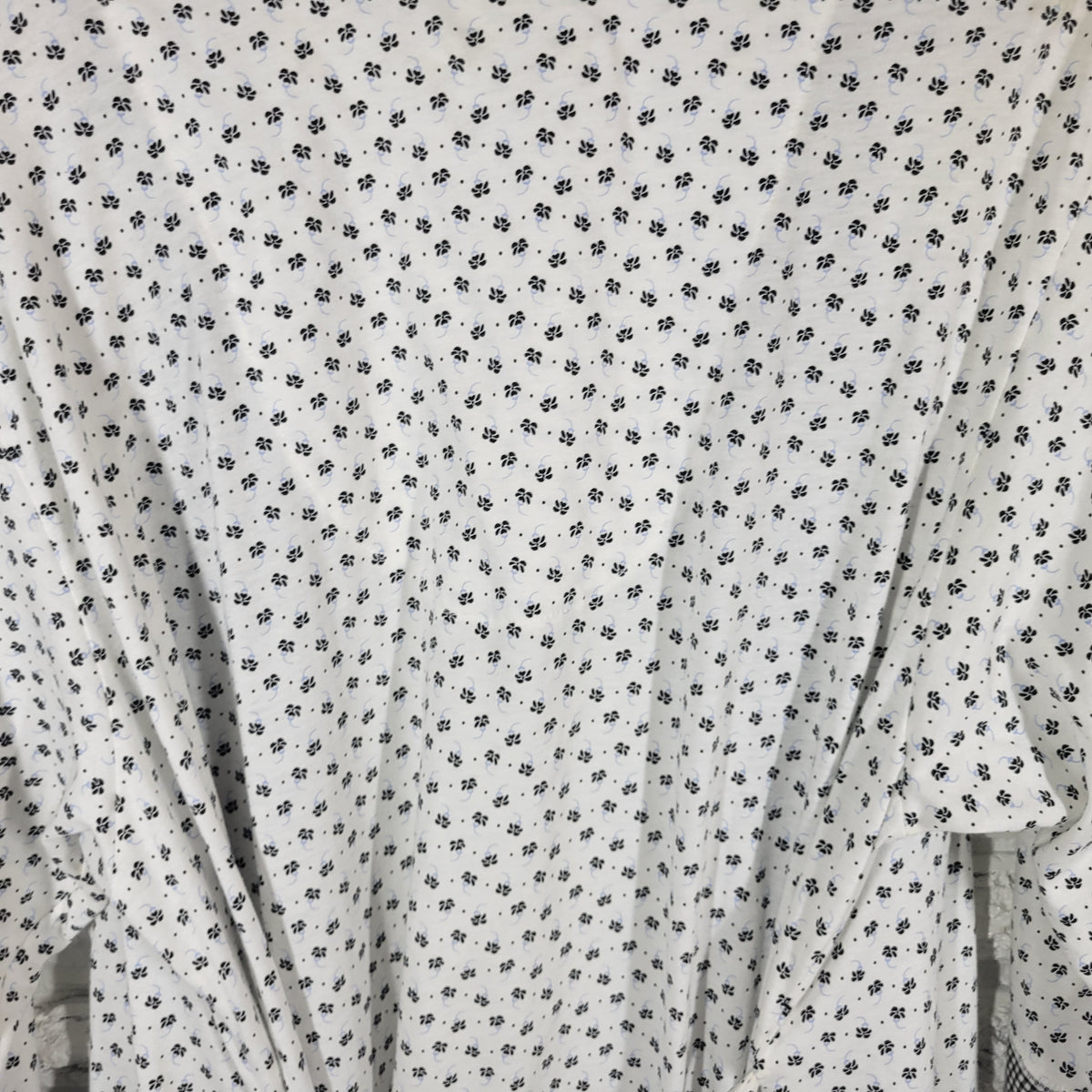 Aria Floral Gingham Check Robe 1X Black White V-Neck 3/4 Sleeve Belted FLO48E