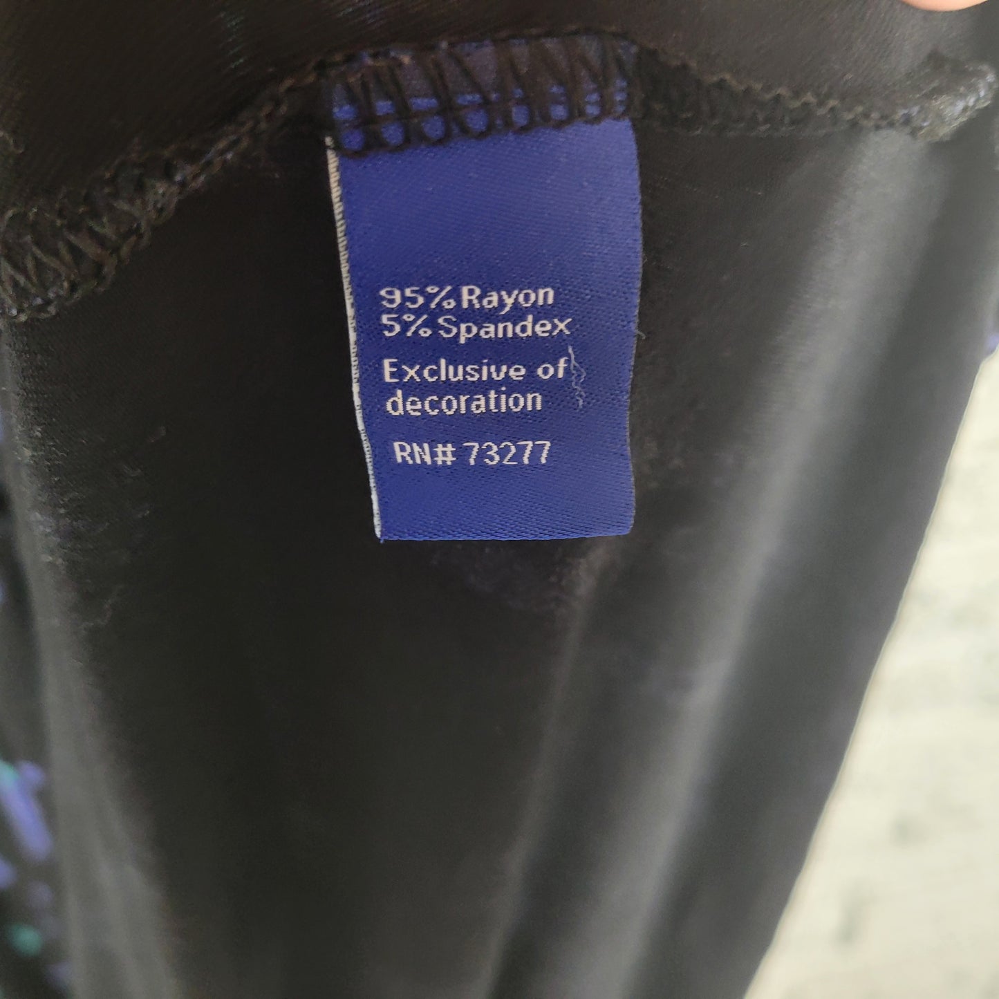 Apt 9 Dress PXL Petite XL Fit Flare Black Blue Geometric V-Neck High Low GEO56E
