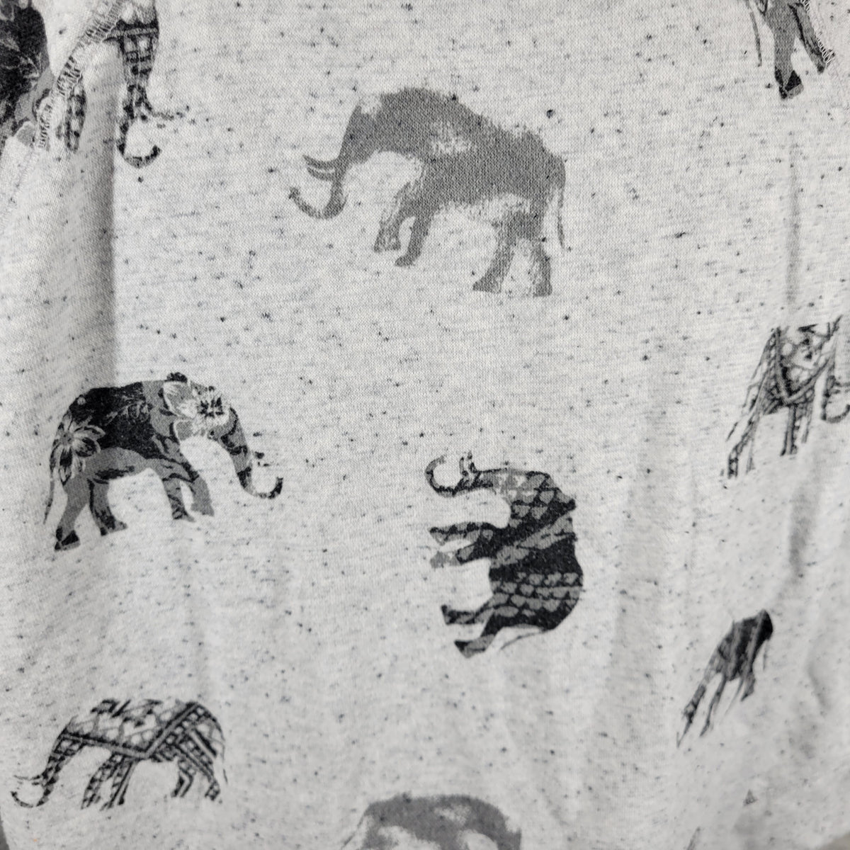 Style & Co Women XL Gray Elephant Rhinestone Sweatshirt 3/4 Sleeve GRA22E