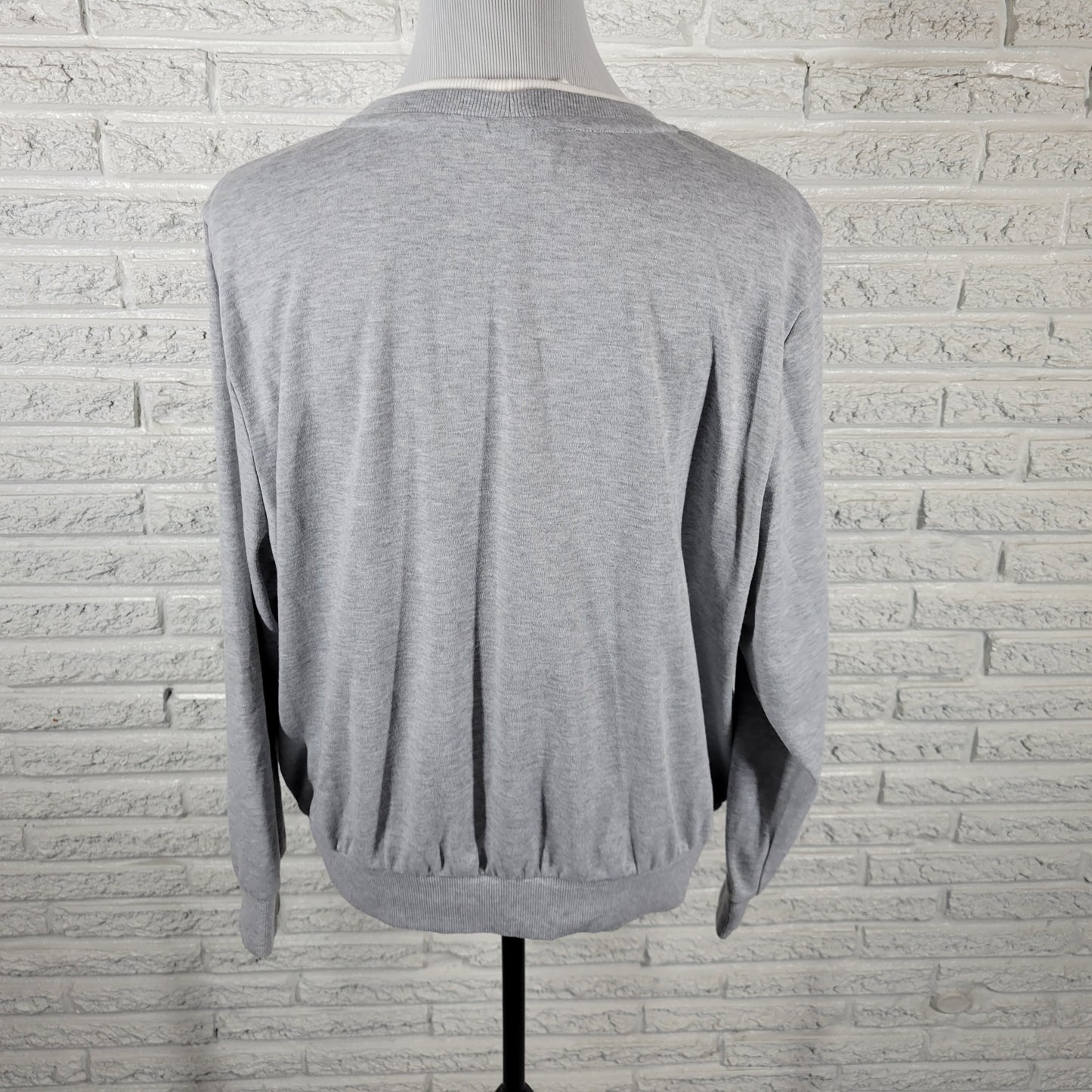 Alfred Dunner Quilted Sweatshirt PXL Petite XL Gray Floral Embroidered B27E