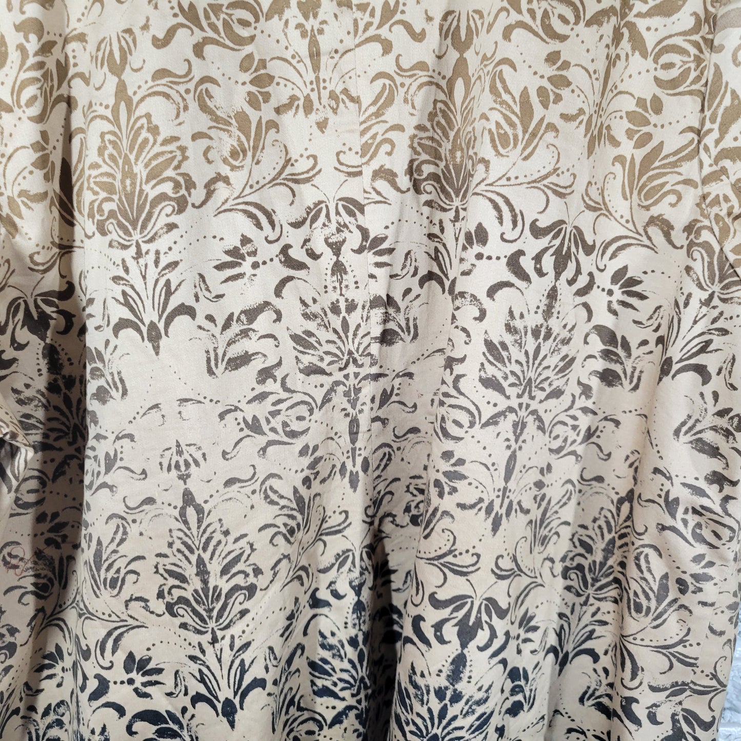 Catherines Blazer Jacket 3X Plus Size Tan Black Floral 1 Button SWE126E