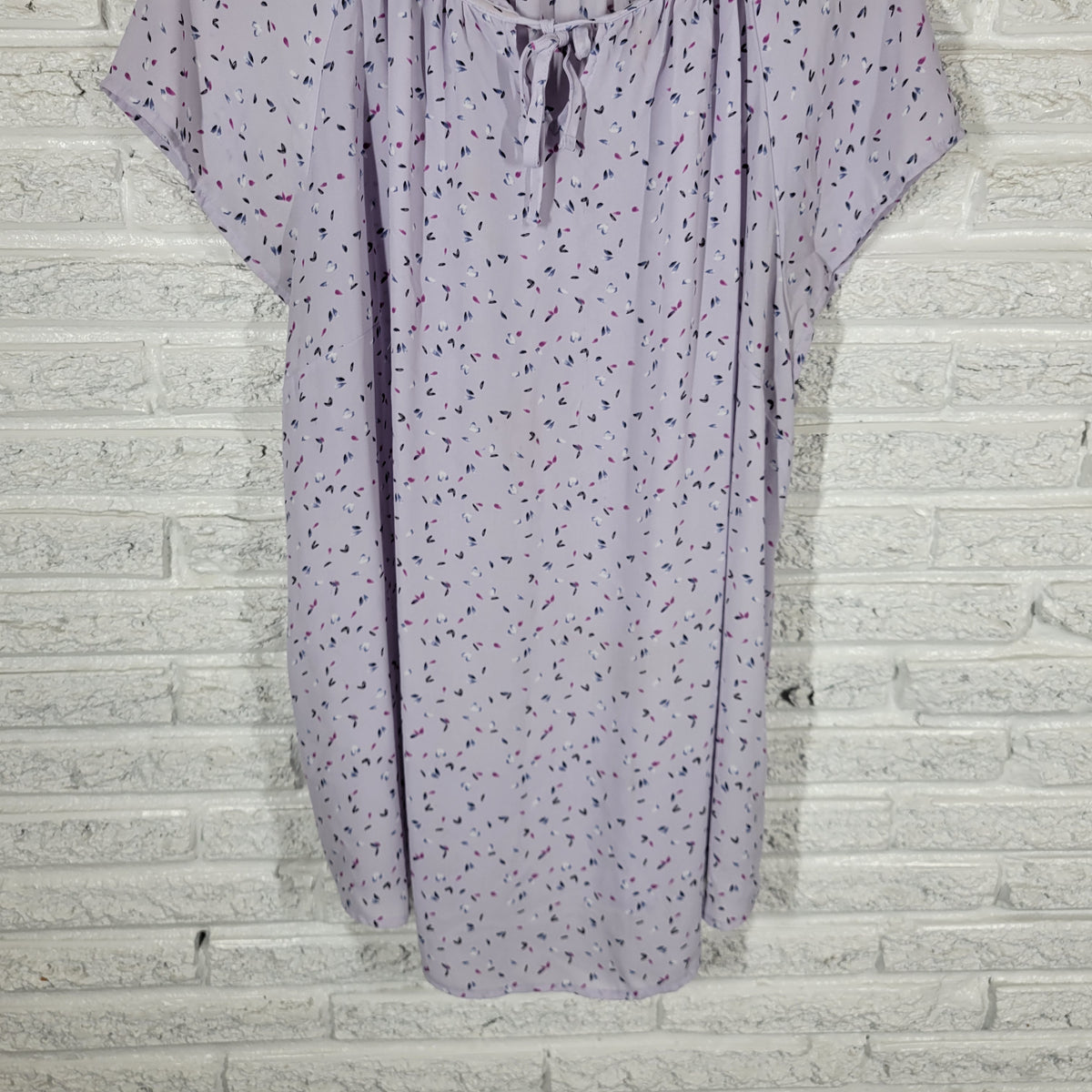 Croft & Barrow Womens Top 3X Plus Floral Petals Frilly Keyhole Flutter FLO82E