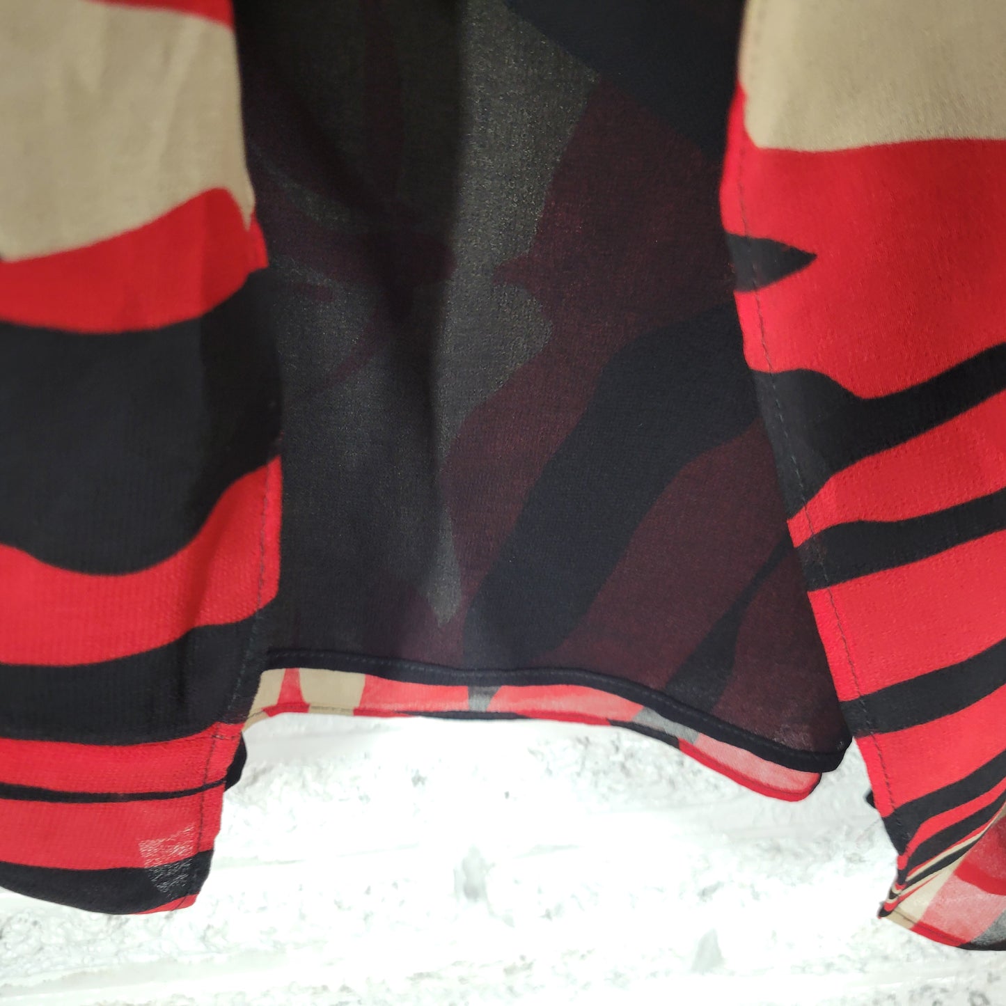 Calvin Klein Womens Tunic 3X Plus Red Black Watercolor Deco Blouse WAT96E