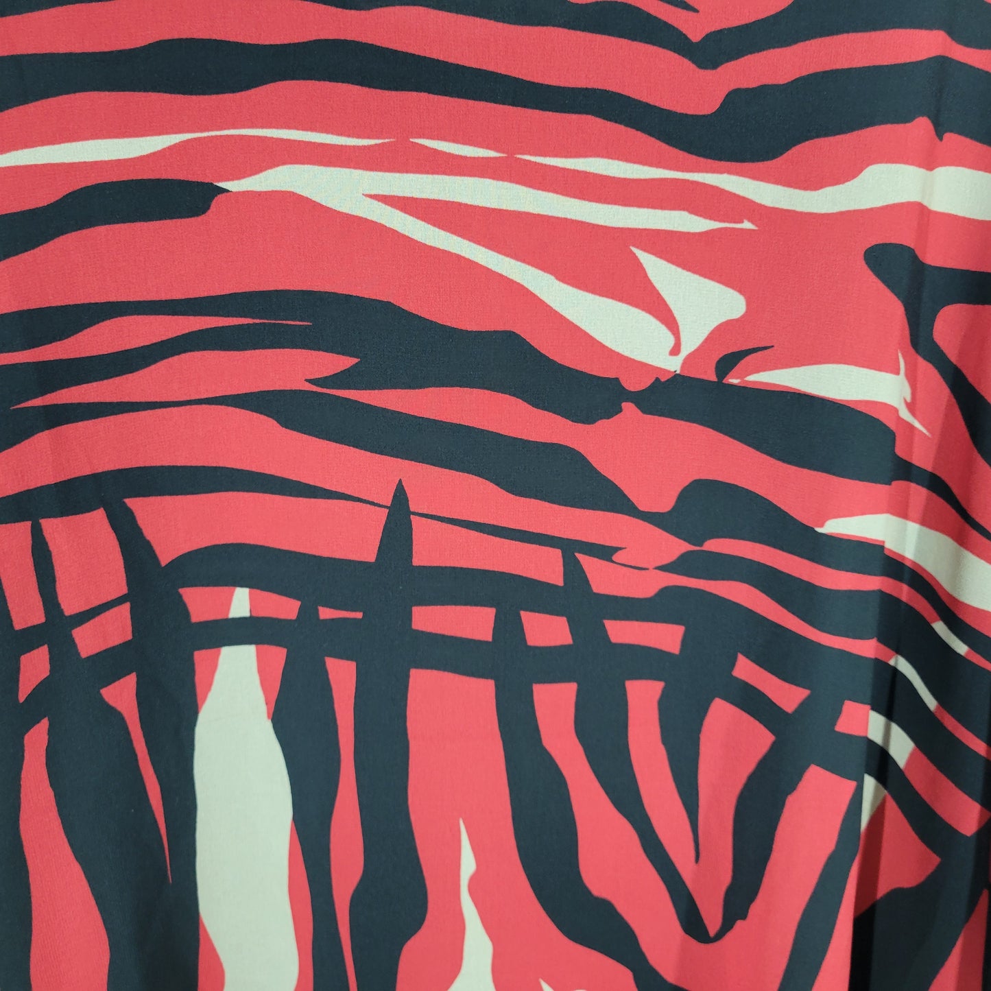 Calvin Klein Womens Tunic 3X Plus Red Black Watercolor Deco Blouse WAT96E