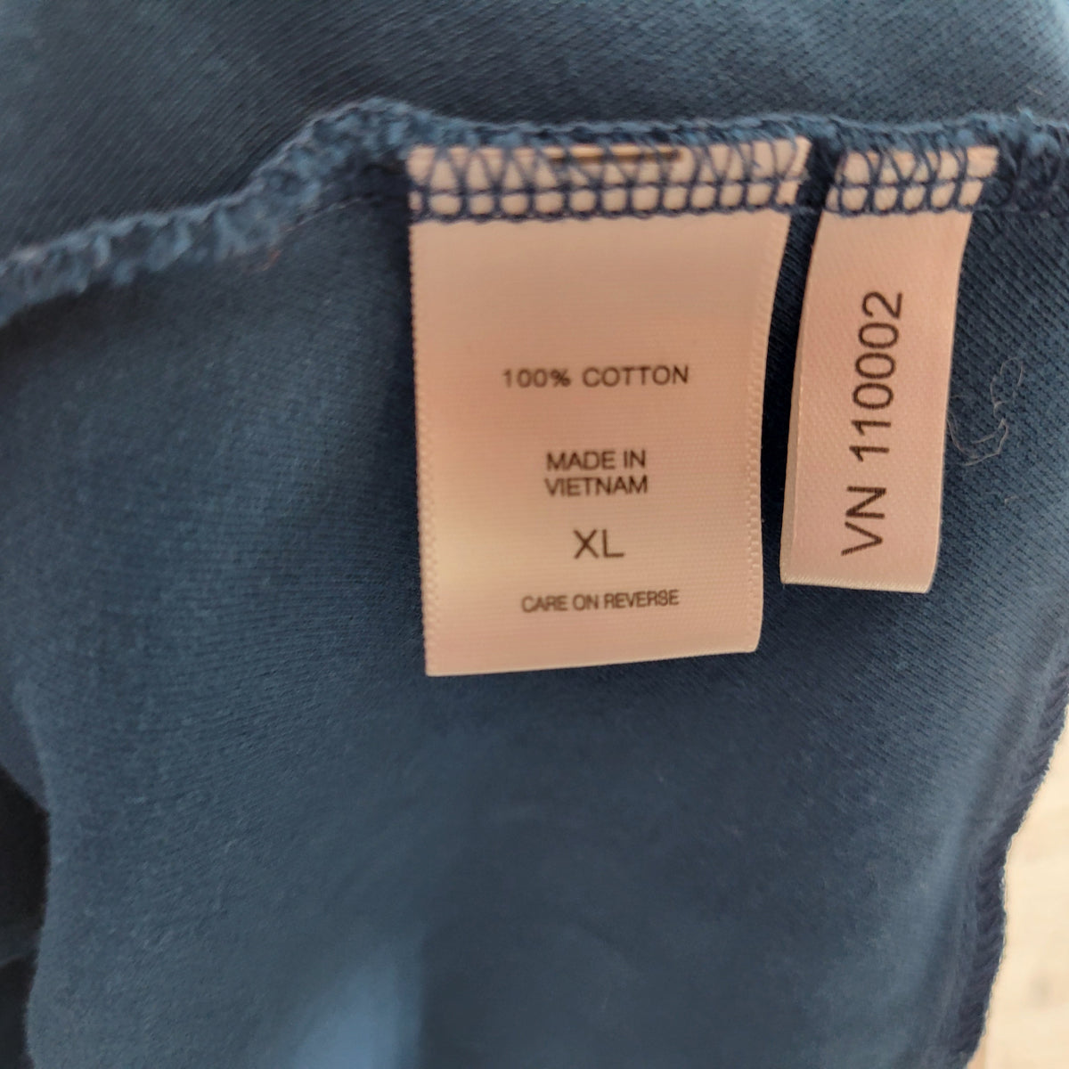 NY&Co Womens Mini Dress XL Blue White Fit Flare Sleeveless V-Neck Cotton BLU22E
