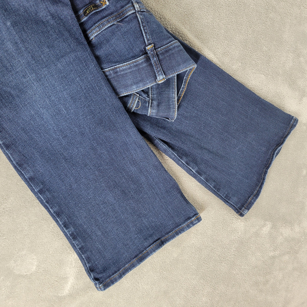 Lee Boot Cut Jeans 20W Dark Wash Denim Elastic Waist Stretch 27" Inseam SL10E