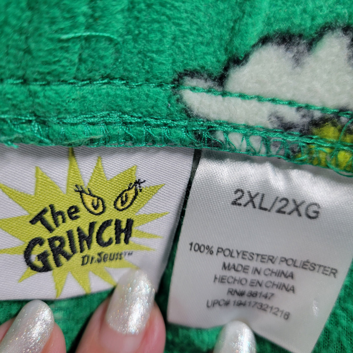 Dr Seuss The Grinch Christmas Fleece Pajama Pants Women 2XL Plus Green NOV64XE