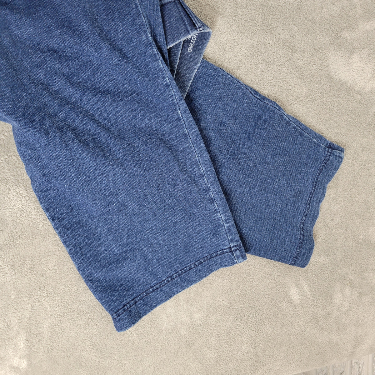 Lands End Womens Pull On Jeans 2X Plus Dark Wash Denim Elastic Waist SL135E