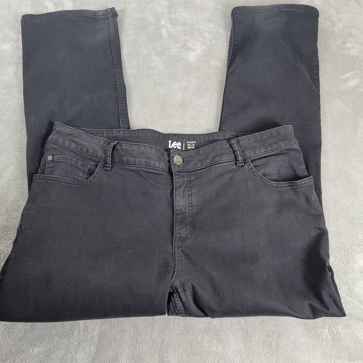 Lee Womens Jeans 22W Plus Black Denim Elastic Waist Bootcut Stretch BOO6E