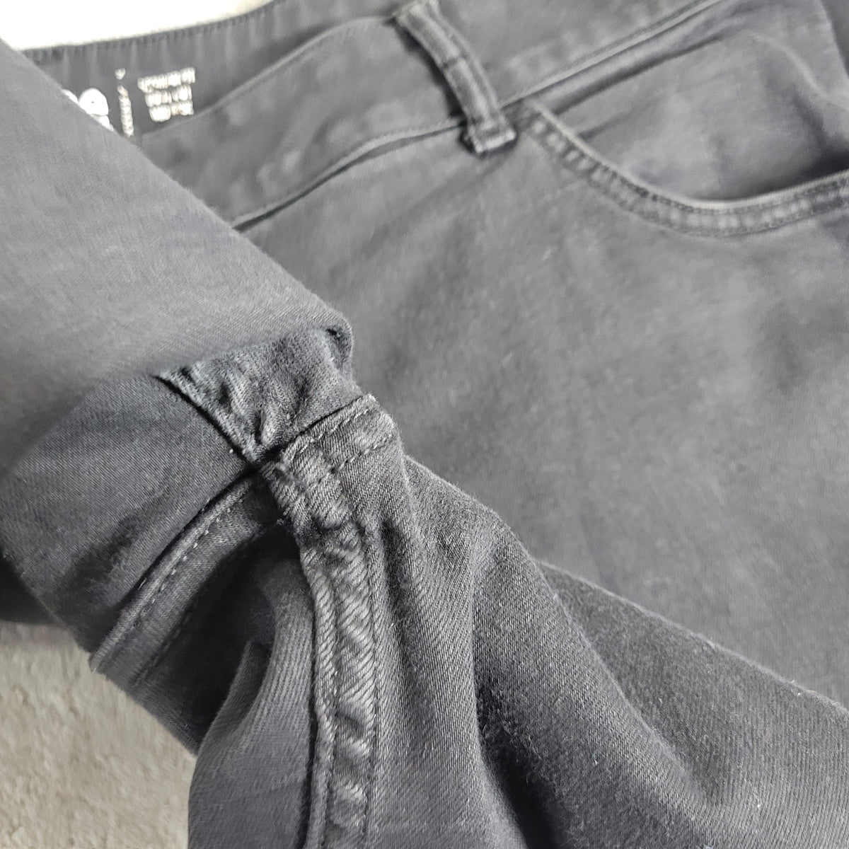 Lee Womens Jeans 22W Plus Black Denim Elastic Waist Bootcut Stretch BOO6E