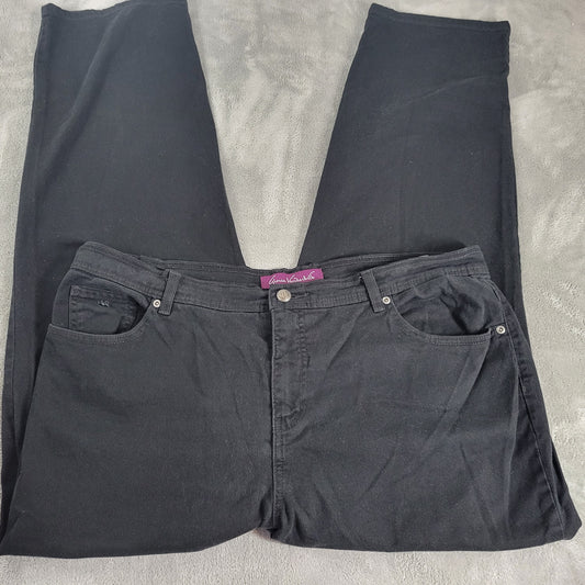 Gloria Vanderbilt Jeans 18W Black Denim Straight Leg Stretch 5-Pocket SL84E