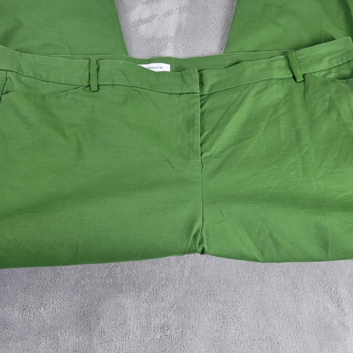 Liz Claiborne Emma Pants 20W Green Straight Leg Elastic Waist GRE39E