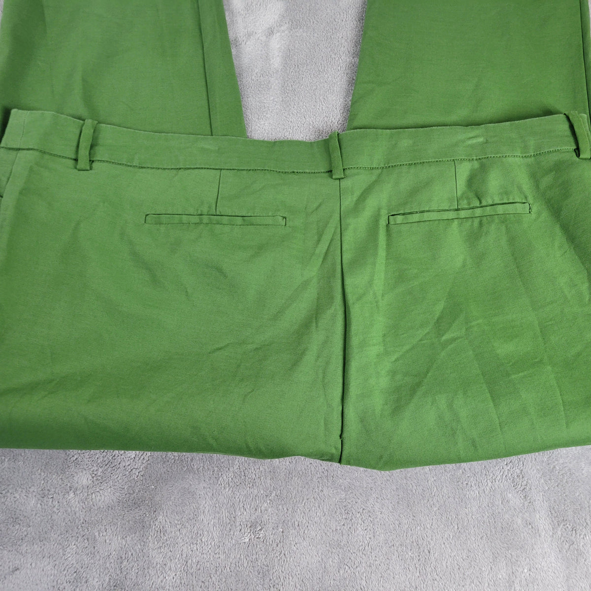 Liz Claiborne Emma Pants 20W Green Straight Leg Elastic Waist GRE39E