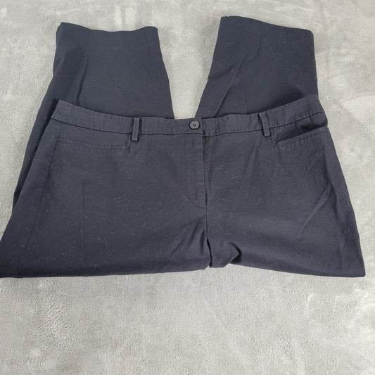 Talbots Perfect Skimmer Curvy Pants 18 Black Capri Straight Leg Stretch BLA109E